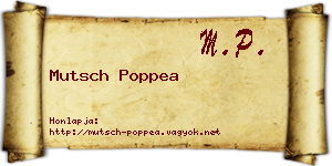 Mutsch Poppea névjegykártya